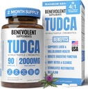 2000mg TUDCA Bile Salts Complement Complex (complexe de supplément de sel) soutient le foie Détox & Cleanse, Gallbladder, Gut & Rein Health (santé) 4:1 Thistle de lait + Probiotiques pour Max Absorption
