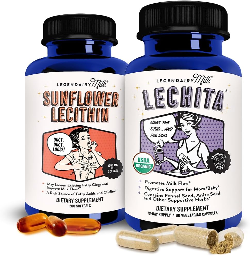 Legendairy Milk Sunflower Lecithin + Lechita - Breastfeeding Supplements for Milk Supply Increase and Clogged Milk Ducts - Lactation Supplement for Milk Flow and Boost Milk Production