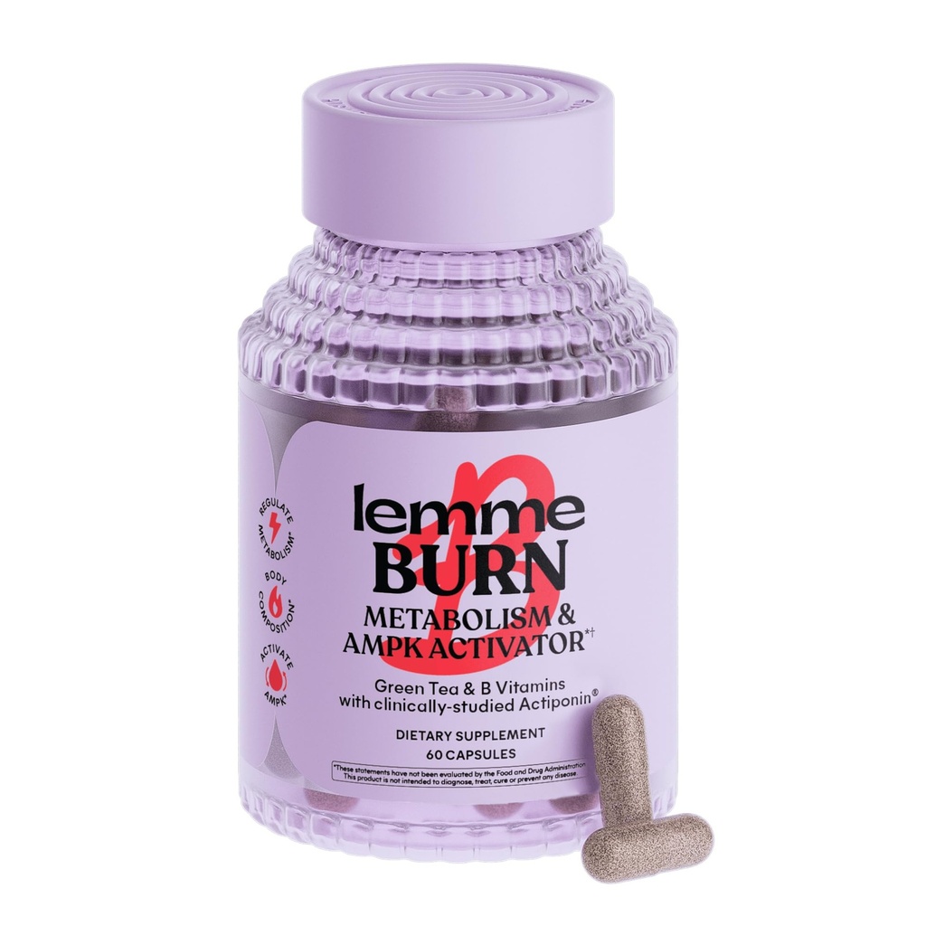 Brûlure de Lemme - Métabolisme, Brûlure de graisse Belly + Supplément activant l'AMPK pour les hommes et les femmes avec/Cliniquement étudié Actiponin Gynostemme, Extrait de thé vert, Vitamines B6 & B12 - Sans gluten, 60 Compte