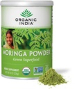 INDE ORGANIQUE Moringa Poudre - Moringa Oleifera Feuille supplément à base de plantes, Green Superfood, Nutrient Dense, Protéines végétales pures, Vitamine A, E, K, Fer, Calcium, Fibre, Vegan, USDA certifié biologique - 8 oz