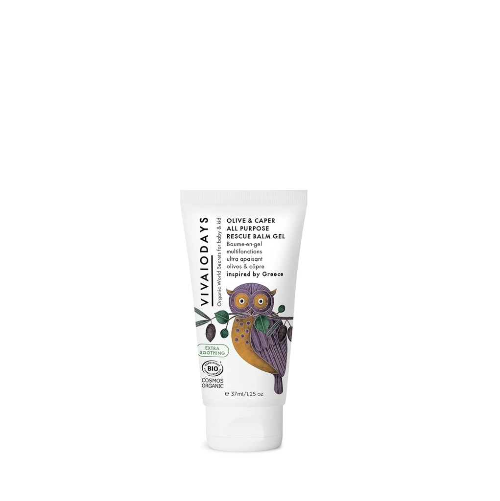 VIVAIODAYS Olive & Caper Toute l'utilisation EXTRA Gel de baume de sauvetage apaisant pour la peau sèche, irritée et sensible bébé et adulte. Un peu va loin. 1,25 oz.