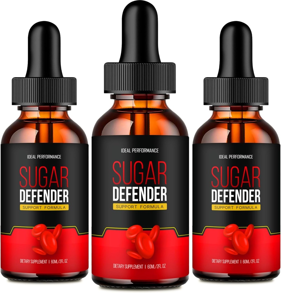 IDEAL PERFORMANCE Sugar Defender gouttes, Sugar Defender Supplément gouttes liquides - Fort maximum, SugarDefender Santé et bien-être Toutes les formules naturelles, SugarDefender Liquid Reviews (3 Pack)