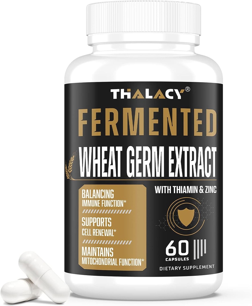 Suppléments de spermidine 13mg - 1300mg Capsules d'extrait de germe de blé Formule de potence avec plus de contenu de spermidine et de zinc pour le vieillissement en santé, système immunitaire quotidien et renouvellement cellulaire, 120 Capsules