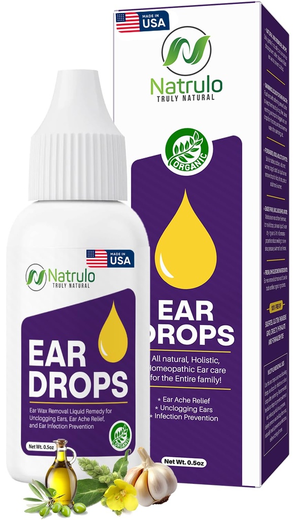 gouttes d'oreille naturelles pour l'infection à oreille – Earrops homéopathiques pour les adultes, les enfants, les bébés et les animaux de compagnie – Soulage les douleurs d'oreille, l'oreille de Swimmer, et la cire de Loosens – Santé de l'oreille sans danger pour les enfants fabriqués aux États-Unis