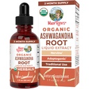 MaryRuth Organics Ashwagandha Racine de l'USDA Organic Ashwagandha Liquid Drops Relief, Natural Calm, Relaxation and Mood Support Supplement Adaptogenic, Nervine