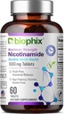 biophix B-3 Nicotinamide 1000 mg 60 Comprimés de force supplémentaire libération dans le temps - Nicotinique Amide Niacine formule de vitamine naturelle sans flush - soutient la santé des cellules de la peau