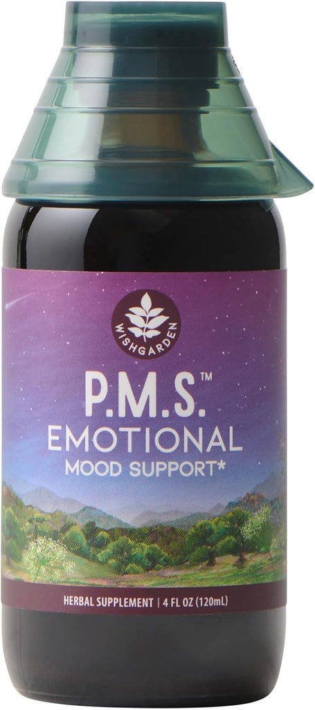 WishGarden Herbs PMS Emotional for Women - Supplément de support de PMS à base de plantes pour les femmes avec Vitex Berry & Blue Vervain, PMS Mood Swing Relief & PMDD Relief Supplement, Support émotionnel pendant PMS, 4oz