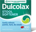 Dulcolax Stool Softener Capsules de gel liquide laxatif, Relief de constipation doux pour les tabourets durs, secs, Docusate Sodium 100 mg, 100 Compte