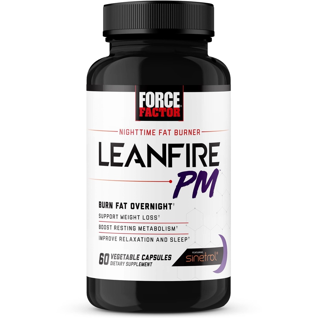 Facteur de force LeanFire PM pilules de perte de poids pour les femmes et les hommes, brûleur de graisse et la nuit pilules de perte de poids pour brûler la graisse, stimuler le métabolisme, améliorer le sommeil, formule puissante pour des résultats incroyables, 60 capsules