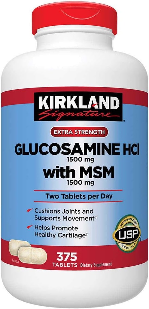 Kirkland Signature Glucosamine with MSM, 375 Tablets (3 Pack)