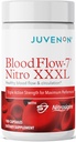 Juvenon BloodFlow-7 Supplément à oxyde nitrique avec la nitrosigine - Formule améliorée pour l'absorption maximale - Booster de circulation, pression artérielle, soutien du cholestérol (180 Compte (paquet de 1))