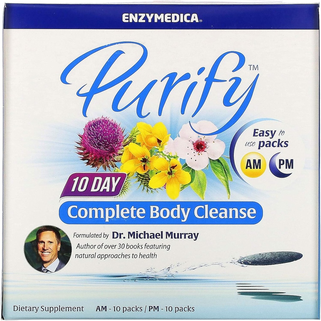 Enzymedica, nettoyage du corps complet de 10 jours, programme de désintoxication botanique pour soutenir la désintoxication du corps complet, 20 paquets (20 portions)