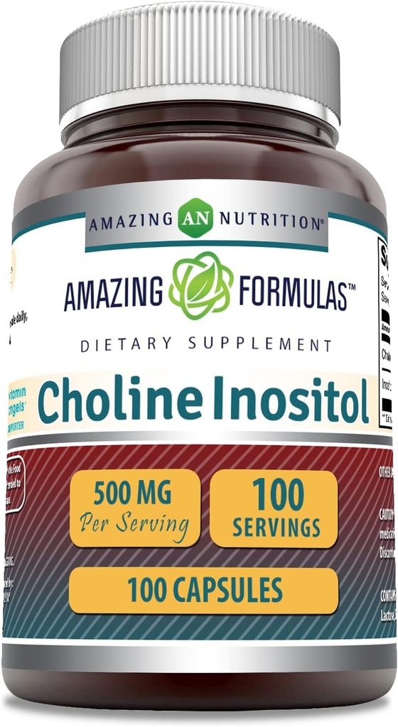 Formules étonnantes Choline & Inositol 500 Mg Supplément de Capsules (en anglais seulement)