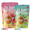SkinnyBoost 28 Day Detox Tea Kit-1 Daytime Hibiscus (28 Sacs) 1 Soirée Cinnamon de pomme(14 Sacs) Non OGM, végétalien, tous les thés naturels, verts et à base de plantes pour la désintoxication naturelle et nettoyer, réduire le bloom