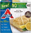 Atkins Snack Light Crispy Lemon Bar, 5 petites barres (paquet de 2)