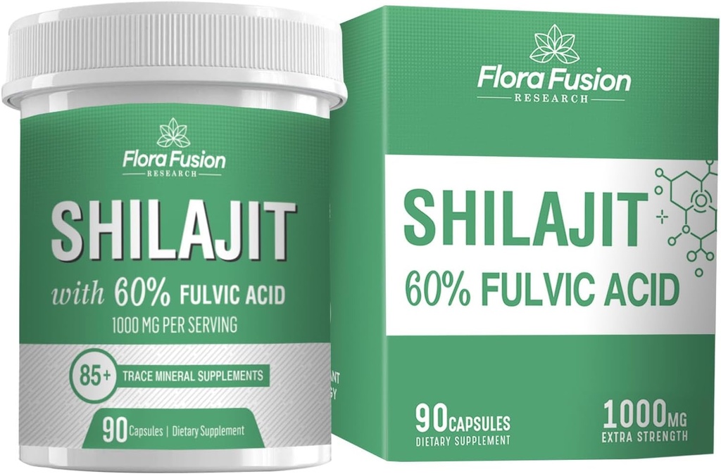 SHILAJIT Capsules 1000mg – Himalayan Shilajit avec l'acide fulvic - Supplément Shilajit avec extraits à base de plantes - Shilajit Capsules- Shilajit pour hommes et femmes – 90 Capsules