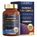 Totaria Magnésium Complex 700mg 12 en 1 Magnésium Supplément avec Glycinat Citrate Malate Oxyde Taurate Aspartate Orotate Magnésium Relaxation, Muscle,Heart Support, Vegan 120 Capsules