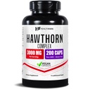 Healthfare Hawthorn Berry Supplement Extract 3000mg.Formule d'herbe extra-résistante de 200 capsules végétaliennes soutient la santé cardiaque et circulatoire.