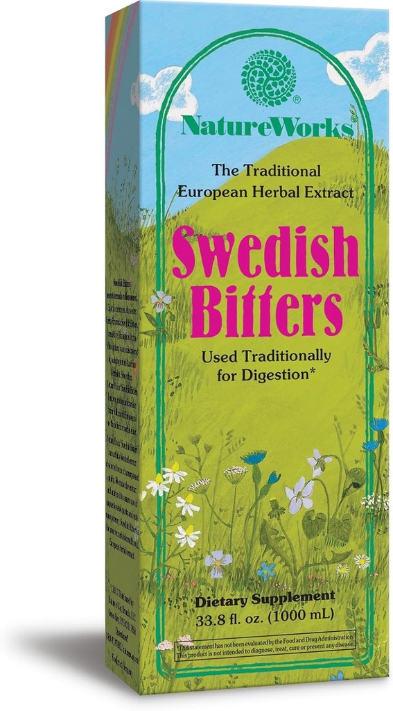 Nature's Way Works Swedish Bitters Traditional European Herbal Extract utilisé pour la digestion, 33,8 fl. oz.