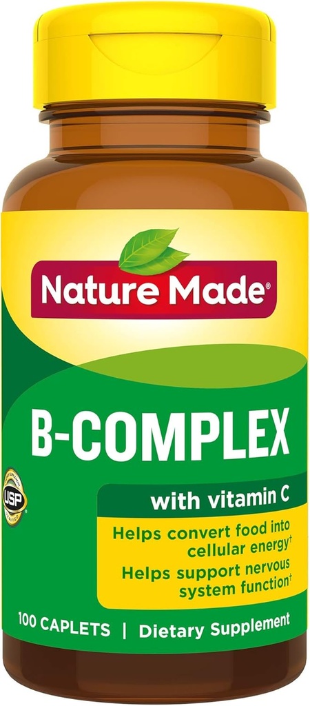 Nature faite B-Complex avec Caplets de vitamine C, 100 Compte (paquet de 3)