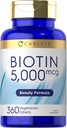 Carlyle Biotin 5000mcg. 360 comprimés végétariens.