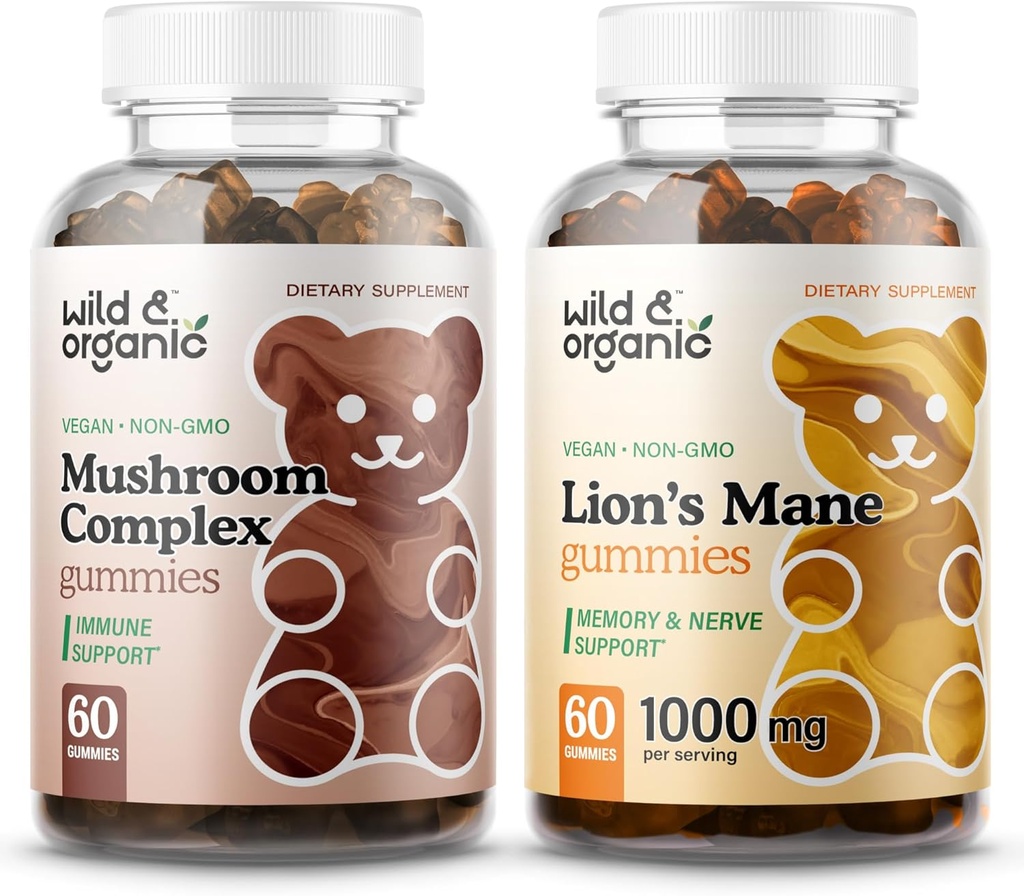 Gummies de champignons sauvages et biologiques & Gummies de lion