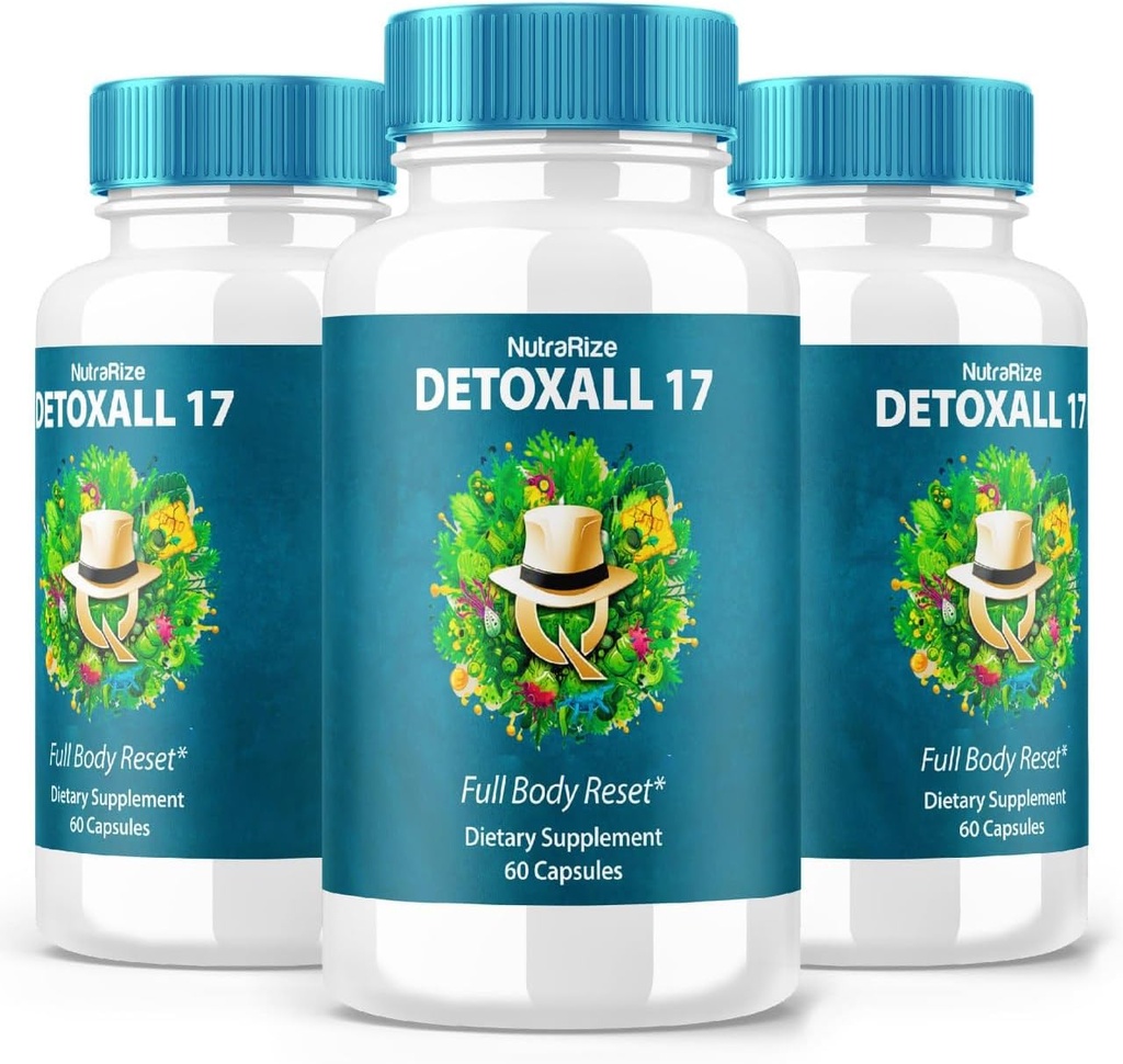 (3 Pack) DetoxAll 17, DetoxAll 17 Full Body Reset, DetoxAll17 Dietary Supplement pour la santé et le bien-être globaux, la force maximale des pilules tout naturel pour stimuler l'énergie, Detox All 17 Review (180 Capsules)
