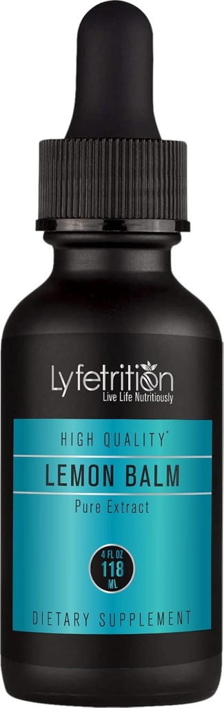 Baume de citron biologique Lyfetrition 540 mg, 4 Oz liquide, 220 portions, Fabriqué aux États-Unis, Absorption rapide, Ingrédients de qualité Potentiels, Testés de tiers, Non-OGM, Produits certifiés GMP, Sans cruauté