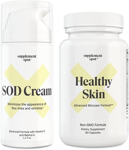 Bundle: SOD Superoxide Dismutase Crème faciale et complément anti-âge santé de la peau