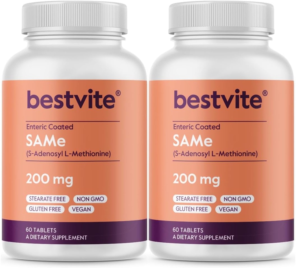 BESTVITE SAM-e 200mg (120 comprimés)(60 x 2) Ingrédient premium d'Italie