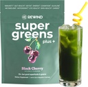 Poudre Super Greens avec 50+ Superfoods – Jus vert quotidien pour toute la famille – Délicieux mélange de poudre verte – Saveur de cerise noire - 10 portions