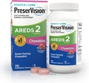 PreserVision AREDS 2 Vitamines oculaires, #1 Eye Doctor Marque recommandée, Lutéine à croquer et supplément de zéaxanthine avec vitamine C, vitamine E, zinc et cuivre, Berry mélangé, 70 comprimés