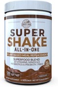Country Farms All-in-One Super Shake repas de remplacement 15g Protéines végétales supplément alimentaire avec superaliments, vitamines, probiotiques et prébiotiques, 12 portions, chocolat, 12,48 Oz