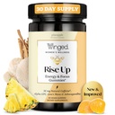 Winged Wellness Rise Up, Energy & Focus Gummies for Women - Daily Brain Boost Gummy Supplement with Natural Caffeine, Ashwagandha, B12, Nootropics Alpha-GPC & Lion’s Mane - Pineapple, 60 Gummies