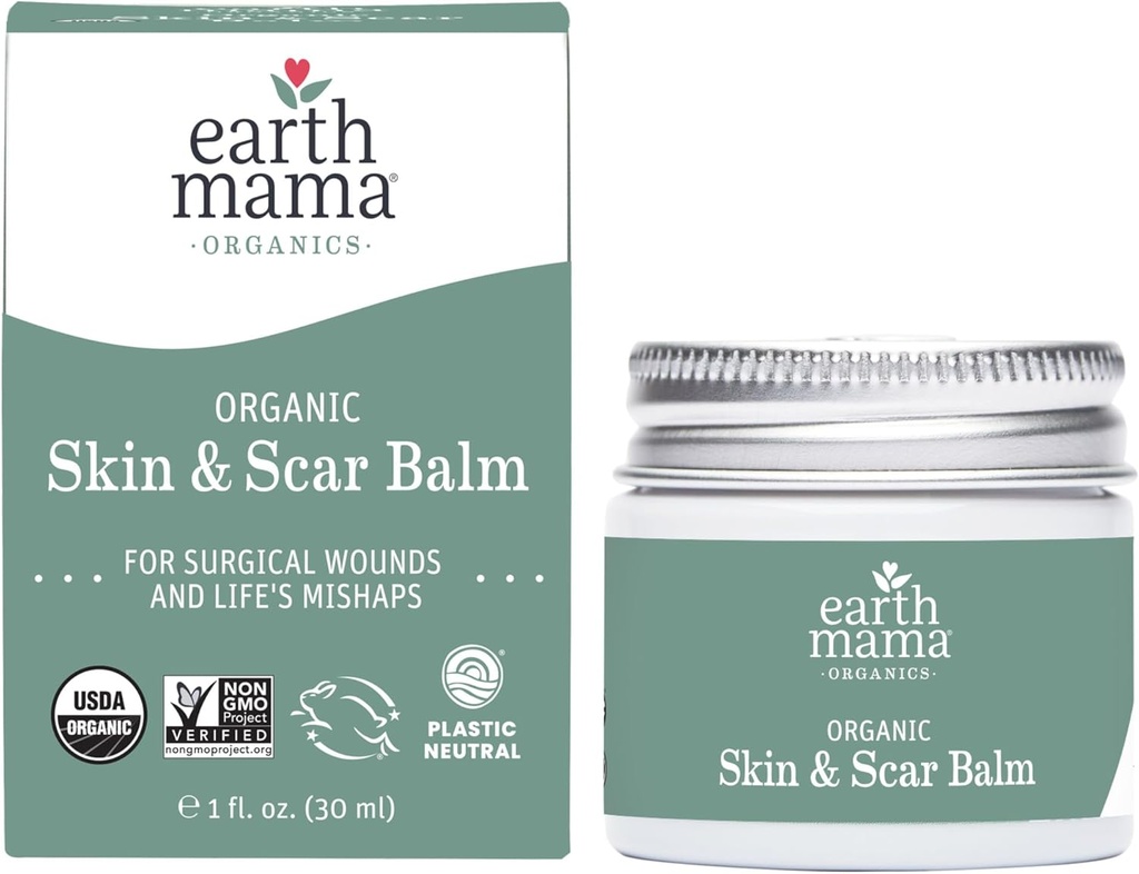 Earth Mama Bio Skin & Scar Baume de la section C-Recovery Soins de la peau, grossesse Stretch Mark Scar crème avec huile de jojoba biologique, huile de Tamanu et kola gotu