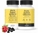 Super Greens Multivitamin Gummies for Kids and Adults - Immune Support and Digestive Supplements - Vitamin A, B, C, E, K - Vegan Chewables with 30 Superfoods (2 Bottles, 60 Count Each)
