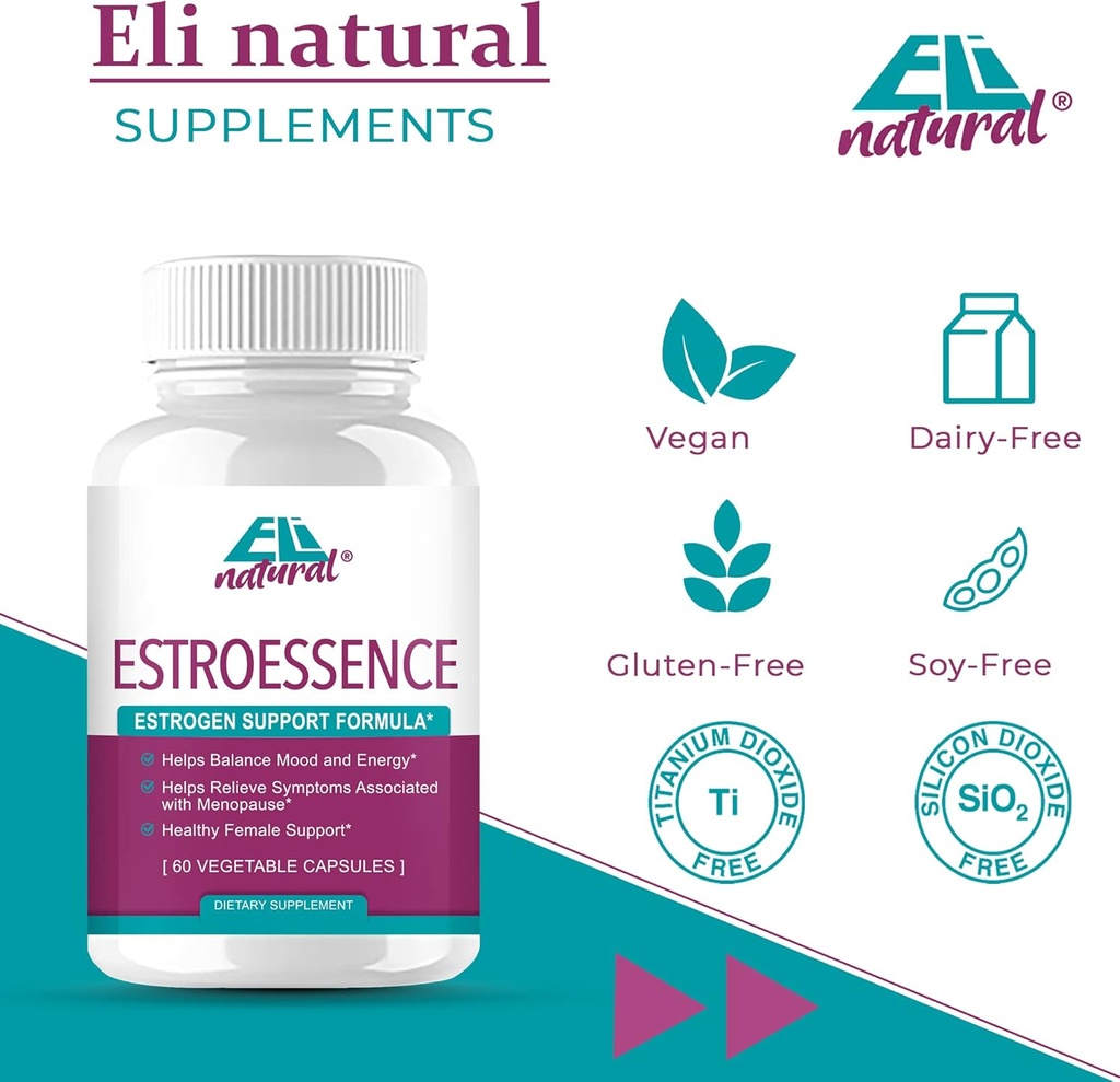 ESTROESSENCE Capsule pour femmes - Supplément d'équilibre hormonal féminin Ménopause Mood et soutien énergétique - Restaurer les niveaux d'estrogènes sains