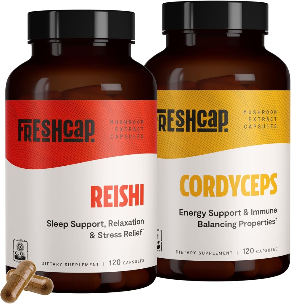 FreshCap, Adaptogen Bundle (Gélules Reishi et Capsules Cordyceps)