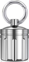 Waterproof Pill Organizer, Stainless Steel, Keychain, Portable Pill Container Single Chamber Box Outdoor Camping, Size: 1.2 x 1.2 x 1.65 inches