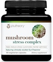 Youtheory Mushroom Stress Complex, Mushrrom bio plein spectre avec L-Theanine, aide à réduire le stress et favorise le calme mental, 60 capsules végétariennes