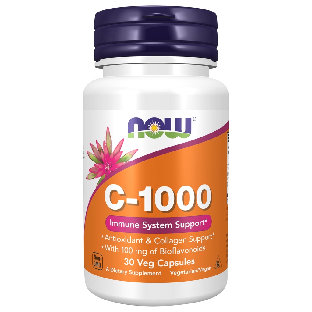 MAINTENANT compléments alimentaires, vitamine C-1 000 avec HIPS Rose et bioflavonoïdes, protection antioxydante*, 30 gélules