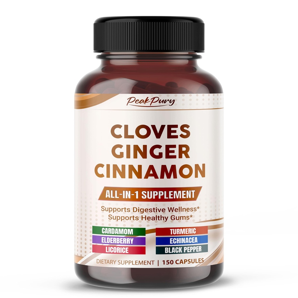 Ultra Cloves avec Ginger & Cinnamon - Supplément All-in-1 pour le soutien de la santé digestif et buccodentaire - Fabriqué aux États-Unis - 150 Capsules