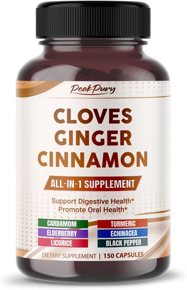 Ultra Cloves avec Ginger & Cinnamon - Supplément All-in-1 pour le soutien de la santé digestif et buccodentaire - Fabriqué aux États-Unis - 150 Capsules