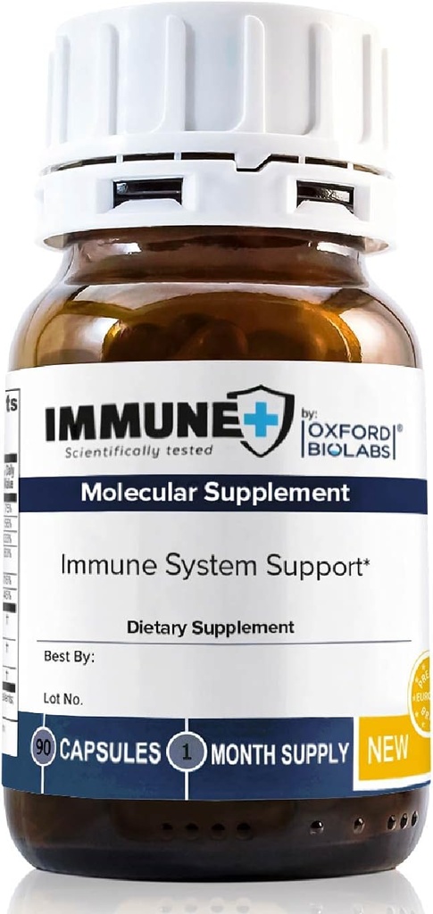 Oxford Biolabs® Complément alimentaire moléculaire Immune+, Zink naturel noir extrait de la mûre aînée - Système immunitaire - Vegan - 1 mois d'approvisionnement