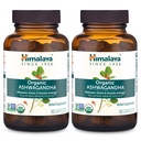 Himalaya Ashwagandha biologique, 120 jours d'approvisionnement, supplément à base de plantes pour le soulagement du stress, soutien énergétique, insomnie occasionnelle, USDA biologique, non-OGM, végétalien, sans gluten, 670 mg, 60 capsules, 2 paquets