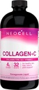 NeoCell Collagen Peptides + Vitamine C Liquide, 4g Collagène par portion, sans gluten, types 1 et 3, favorise une peau saine, cheveux, ongles et soutien articulaire, grenade, 16 Oz