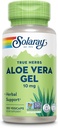 SOLARAY Aloe Vera Gel Concentrate 200X - Équivalent à 2000mg Gel frais, Aloe Vera Capsules avec Ginger, Peppermint et Persley, Herbal Wellness Support, Vegan, Non-OGM, Garantie de 60 jours, 100 portions
