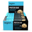 Legion Chocolate Chip Cookie Dough Protein Bar - 100% Whey Protein Bars Sucre faible Protéine élevée avec fibre prébiotique - Sans soja, sans gluten, naturellement aromatisé, faible gras, barres riches en protéines (12 Nombre)