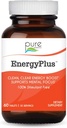 Energy Plus by Pure Essence - Sans caféine, tout supplément naturel à base de plantes et focus - Smooth, No Jitters No Crash - 60 comprimés