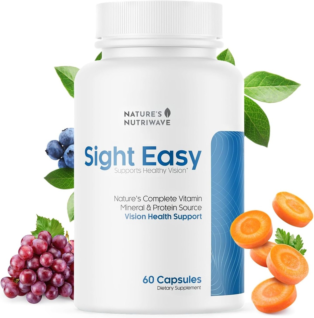 Vitamines oculaires et suppléments minéraux avec lutéine et zéaxanthine, vitamine C, vitamine E, zinc et bilberry pour une vision saine et un soutien de la fonction oculaire - 60 capsules, 1 mois d'approvisionnement